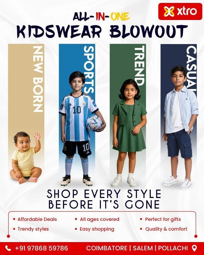 Trending party wear dresses for girls in Coimbatore at XTRO kids fashion store