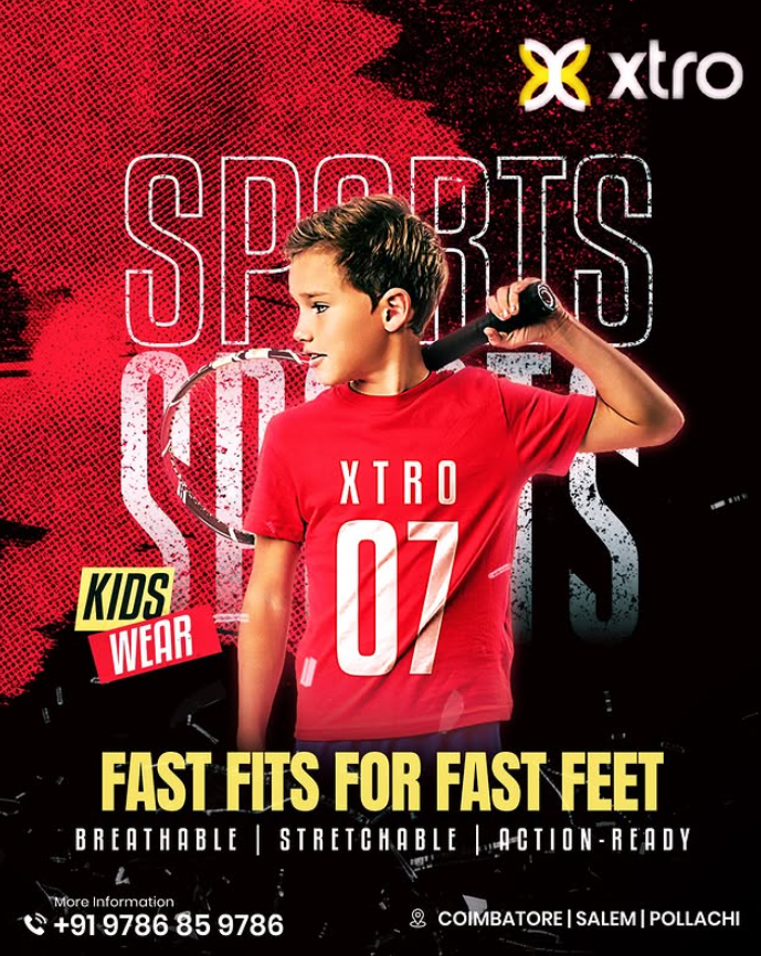 Sportswear store in Coimbatore XTRO sports collection